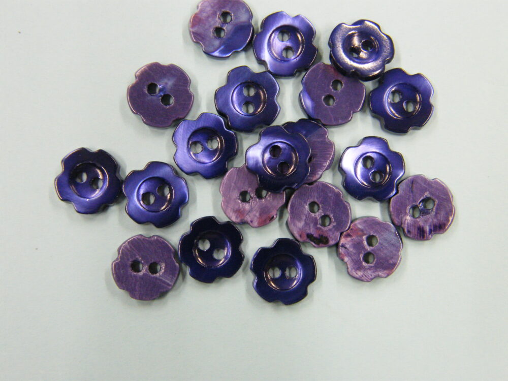 907MM 高瀬貝(2穴)　紫染め　11.5mm 1個30円(税込)